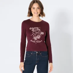 Damen NKD Damen-Langarmshirt mit Frontaufdruck