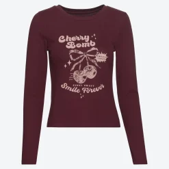 Damen NKD Damen-Langarmshirt mit Frontaufdruck