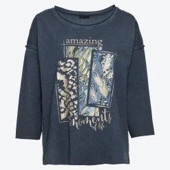 Damen NKD Damen-Langarmshirt mit Oilwash-Veredelung