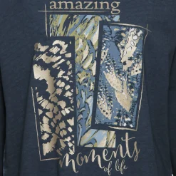 Damen NKD Damen-Langarmshirt mit Oilwash-Veredelung