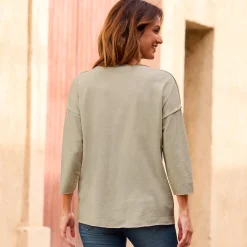 Damen NKD Damen-Langarmshirt mit Oilwash-Veredelung
