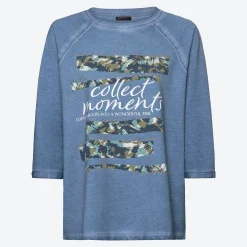 Damen NKD Damen-Langarmshirt mit Oilwash-Veredelung