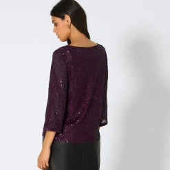 Damen NKD Damen-Langarmshirt mit Pailletten