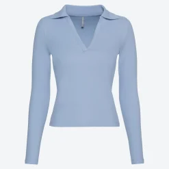 Damen NKD Damen-Langarmshirt mit Polokragen