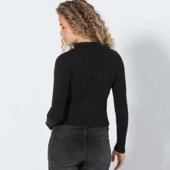 Damen NKD Damen-Langarmshirt mit Stehkragen