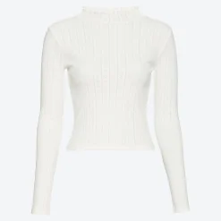 Damen NKD Damen-Langarmshirt mit Stehkragen