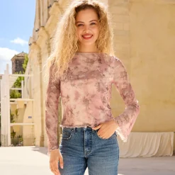 Damen NKD Damen-Langarmshirt mit Trompetenärmeln