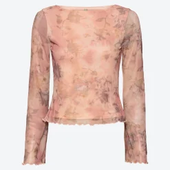 Damen NKD Damen-Langarmshirt mit Trompetenärmeln
