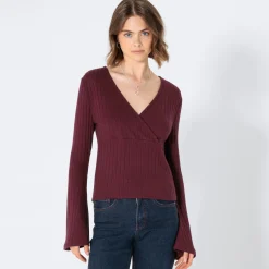 Damen NKD Damen-Langarmshirt mit Trompetenärmeln