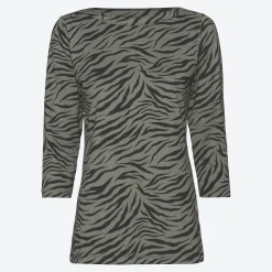 Damen NKD Damen-Langarmshirt mit U-Boot Ausschnitt