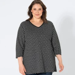 Damen NKD Damen-Langarmshirt mit V-Ausschnitt, große Größen