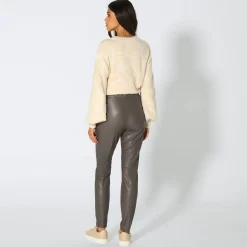 Damen NKD Damen-Leggings in Kunstleder-Optik