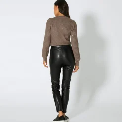 Damen NKD Damen-Leggings in Kunstleder-Optik