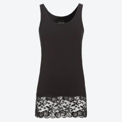 Damen NKD Damen-Longtop mit Spitze am Saum