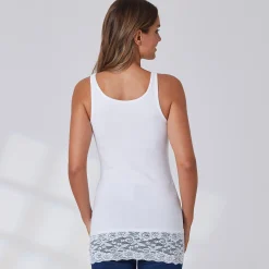 Damen NKD Damen-Longtop mit Spitze am Saum