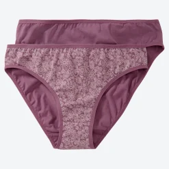 Damen NKD Damen-Minislip mit hohem Baumwollanteil, 2er-Pack