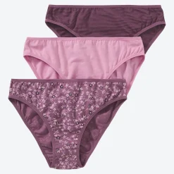 Damen NKD Damen-Minislip mit hohem Baumwoll-Anteil, 3er-Pack