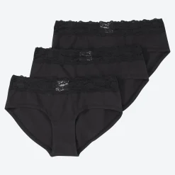 Damen NKD Damen-Pantys mit Spitzenkante, 3er-Pack