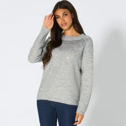 Damen NKD Damen-Pullover mit Pailletten