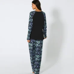 Damen NKD Damen-Pyjama mit Schmetterlingsmuster, 2-teilig