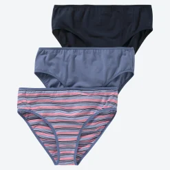 Damen NKD Damen-Rioslip mit Streifen, 3er-Pack