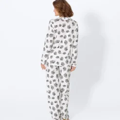 Damen NKD Damen-Schlafanzug mit Ginkgo-Print, 2-teilig