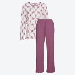 Damen NKD Damen-Schlafanzug mit Rosenrautenprint, 2-teilig