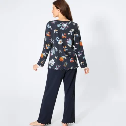 Damen NKD Damen-Schlafanzug mit Spitze, 2-teilig