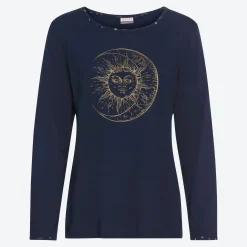 Damen NKD Damen-Schlafanzug Sonnen-Motiv, 2-teilig