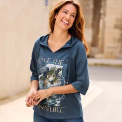 Damen NKD Damen-Shirt mit 3/4 Ärmeln