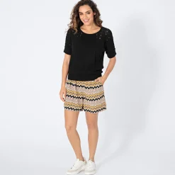 Damen NKD Damen-Shorts mit Zick-Zack-Muster