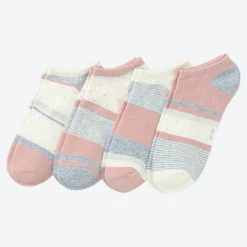 Damen NKD Damen-Sneaker-Socken mit Baumwollanteil, 4er-Pack