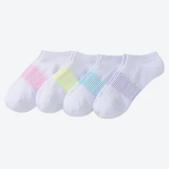 Damen NKD Damen-Sport-Sneaker-Socken mit Neonakzenten, 4er-Pack