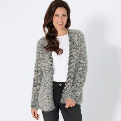 Damen NKD Damen-Strickjacke aus Popcorngarn