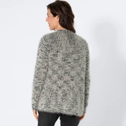Damen NKD Damen-Strickjacke aus Popcorngarn