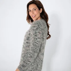 Damen NKD Damen-Strickjacke aus Popcorngarn