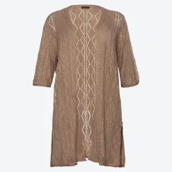 Damen NKD Damen-Strickjacke mit Ajourmuster, große Größen