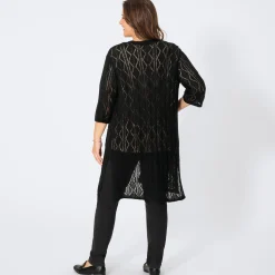 Damen NKD Damen-Strickjacke mit Ajourmuster, große Größen