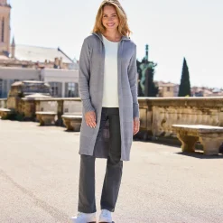 Damen NKD Damen-Strickjacke mit Kapuze