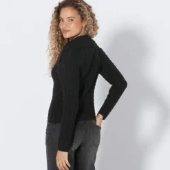 Damen NKD Damen-Strickjacke mit Umlegekragen