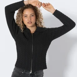 Damen NKD Damen-Strickjacke mit Umlegekragen