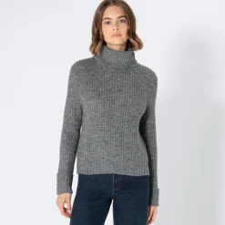 Damen NKD Damen-Strickpullover mit Rollkragen