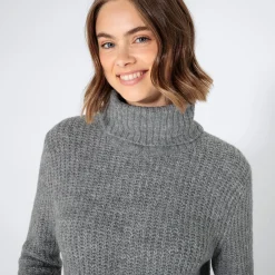 Damen NKD Damen-Strickpullover mit Rollkragen