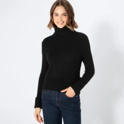 Damen NKD Damen-Strickpullover mit Rollkragen