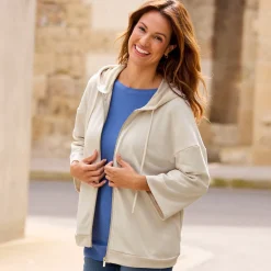 Damen NKD Damen-Sweatjacke mit Kapuze