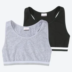 Damen NKD Damen-Teener-Bustier aus Baumwolle, 2er-Pack