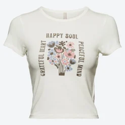 Damen NKD Damen-T-Shirt im Cropped-Design