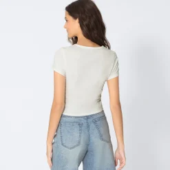 Damen NKD Damen-T-Shirt im Cropped-Design