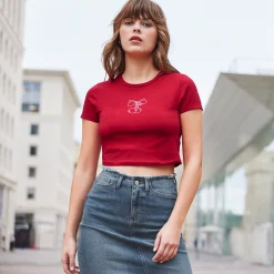 Damen NKD Damen-T-Shirt im Cropped-Design