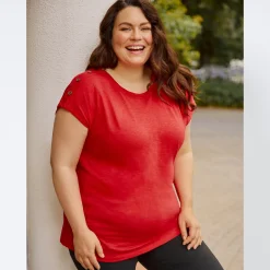 Damen NKD Damen-T-Shirt mit Boot-Ausschnitt, große Größen